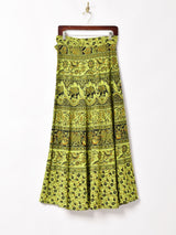 エスニック柄 マキシ丈 ラップスカート