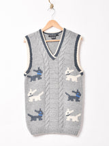 アニマルモチーフ ニットベスト
