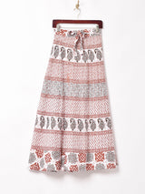 エスニック柄 マキシ丈 ラップスカート