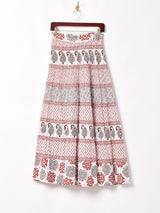 エスニック柄 マキシ丈 ラップスカート