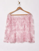 オフショルダー 長袖 レーストップス