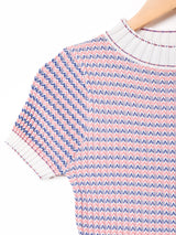 Elcamino ハイネック リブ半袖セーター ピンク