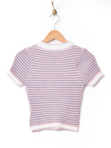 Elcamino ハイネック リブ半袖セーター ピンク