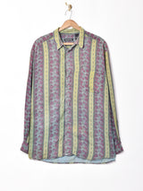 総柄 長袖シャツ