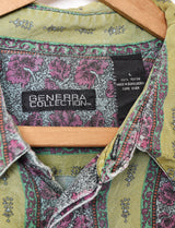 総柄 長袖シャツ