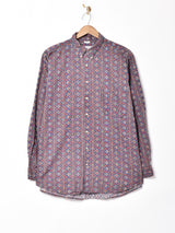 総柄 長袖シャツ