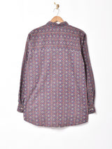 総柄 長袖シャツ