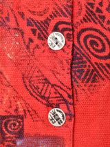 総柄 スタンドカラー ベスト