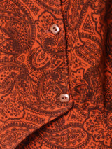 ペイズリー柄 長袖 ペプラムシャツ