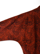 ペイズリー柄 長袖 ペプラムシャツ