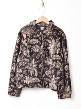 花柄 ジップアップジャケット