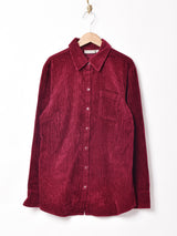 長袖 コーデュロイシャツ