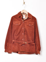 イギリス製 ベルト付き コーデュロイシャツ