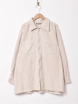 ジップアップ コーデュロイシャツ