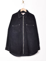 ジップアップ 長袖 コーデュロイシャツ