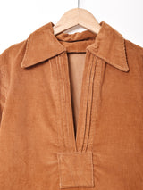 プルオーバー 長袖 コーデュロイシャツ