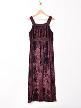 スリーブレス ベロアワンピース