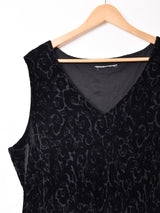 総柄 ベロアスリーブレスワンピース