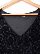 総柄 ベロアスリーブレスワンピース