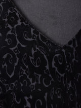 総柄 ベロアスリーブレスワンピース