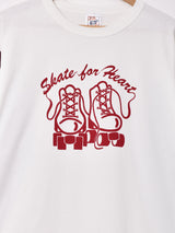 七分袖 ローラースケートプリント ベースボールTシャツ