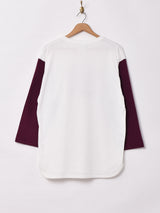 七分袖 ローラースケートプリント ベースボールTシャツ