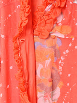 フリル  シアー長袖ワンピース