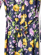 70's  花柄 マキシ丈ワンピース