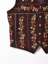 花刺繍 コーデュロイベスト