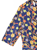 ベルト付き 総柄ワンピース