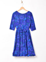 60's  花柄 長袖ワンピース