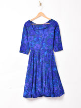 60's  花柄 長袖ワンピース