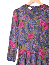 アメリカ製 花柄 長袖ワンピース