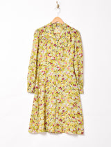 70's   花柄 長袖ワンピース