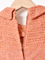 60's アメリカ製 ボウタイ 切り替えデザイン 長袖ワンピース