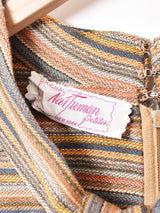 60's〜70's ストライプ ボウタイ 長袖ワンピース