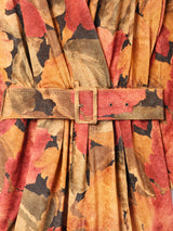 総柄 ベルト付き 長袖ワンピース