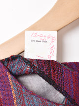 ストライプ ノーカラー 長袖ワンピース