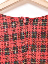 アメリカ製 チェック柄 ノーカラー 長袖ワンピース