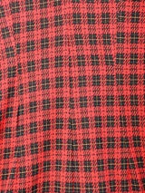 アメリカ製 チェック柄 ノーカラー 長袖ワンピース