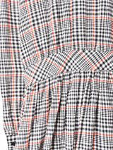 アメリカ製 チェック柄 リボン付き 長袖ワンピース