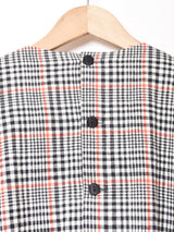 アメリカ製 チェック柄 リボン付き 長袖ワンピース