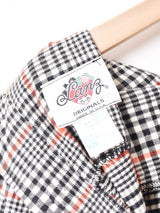 アメリカ製 チェック柄 リボン付き 長袖ワンピース