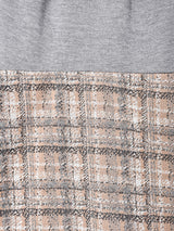 切り替えデザイン ハイネック 長袖ワンピース