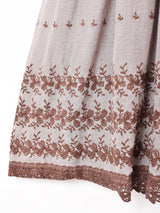 後染め 刺繍 ビブカラー 7分袖ワンピース