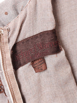 後染め 刺繍 ビブカラー 7分袖ワンピース