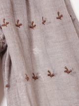 後染め 刺繍 ビブカラー 7分袖ワンピース