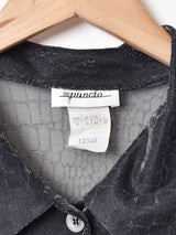 シルバーメタリック シアー長袖シャツ