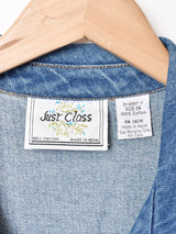 デニム オープンカラー 長袖ワンピース