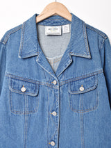 デニム オープンカラー 長袖ワンピース